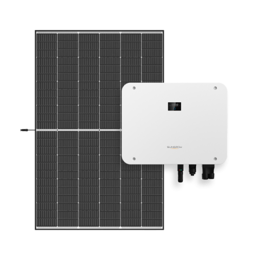 Komplektas: Hibridinė „Sungrow“ sistema + „Trina Solar“ moduliai + plokščias stogas