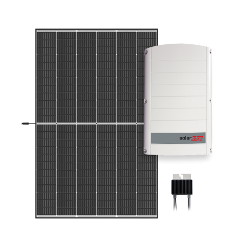 Komplektas: Optimizuota „SolarEdge“ sistema + „Trina Solar“ moduliai + konstrukcija šlaitinis stogas valcuota skarda